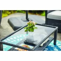 Style Selections Matheson Outdoor Conversation Set - 4 Pieces - Resin and Steel Frame - Black/Grey -Garden Decor Style 48655039d L