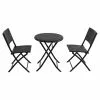 Bistro Set - 3 Pieces - Folding Chairs - Steel/Wicker -Garden Decor Style 48655040 L