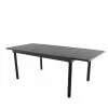 Style Selections Pelham Bay Outdoor Expandable Dinner Table in Matte Black Steel -Garden Decor Style 48655048 L