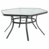 Style Selections Hexagon Dinner Table with Glass Table Top - 56.1 X 27.56" 2 Style Selections Hexagon Dinner Table with Glass Table Top - 56.1 X 27.56" -Garden Decor Style 48655049 L