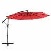 Style Selections Matheson Octagonal Offset Patio Umbrella - Steel and Red Polyester - Tiltable and Rotating -Garden Decor Style 48655085 L