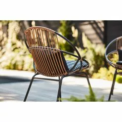 Style Selections Archer Conversation Set - 3 Pieces - Steel and Wicker - Black/ Grey -Garden Decor Style 48655109d L
