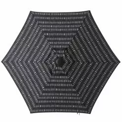 Style Selections Striped Market Umbrella - 7.5-ft x 7.5-ft - Polyester - Black