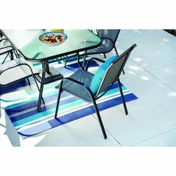 Style Selections Pelham Bay Rectangle Dining Table - Black Steel and Glass - 60-in x 38-in x 28-in 8 Style Selections Pelham Bay Rectangle Dining Table - Black Steel and Glass - 60-in x 38-in x 28-in -Garden Decor Style 48655117c L