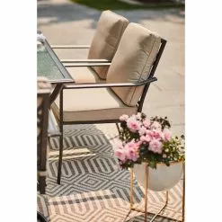 Style Slections Glenn Hill Patio Chair - Steel and Olefin - Tan - Set of 4 9 Style Slections Glenn Hill Patio Chair - Steel and Olefin - Tan - Set of 4 -Garden Decor Style 48655120d L