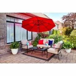 Style Selections Glenn Hill Loveseat and Coffee Table - Steel - Tan -Garden Decor Style 48655121d L