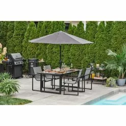 Style Selections Rectangular Exterior Glass 68-inch Dining Table -Garden Decor Style 48655130d L
