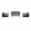 Style Selections 4-Piece Outdoor Conversation Set - Grey and White 2 Style Selections 4-Piece Outdoor Conversation Set - Grey and White -Garden Decor Style 48655135 L