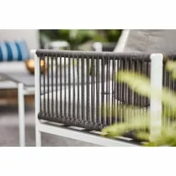 Style Selections 4-Piece Outdoor Conversation Set - Grey and White -Garden Decor Style 48655135d L