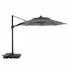 Style Selections Olefin Offset Lighted 11-ft Round Hanging Umbrella with Black Metal Frame -Garden Decor Style 48655149 L