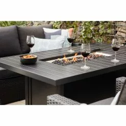 Style Selections 55,000 BTU 64-in Fire Table in Black Aluminum -Garden Decor Style 49095004c L