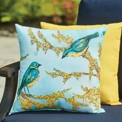 Style Selections Patio Cushion - 16-in x 16-in - Polyester - Birds -Garden Decor Style 49235047d L