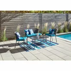 Style Selections Polyester Outdoor Throw Pillow - 16-in x 16-in -Garden Decor Style 49235073c L