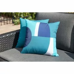 Style Selections Outdoor Throw Pillow - 18-in x 18-in - Teal Polyester -Garden Decor Style 49235074d L