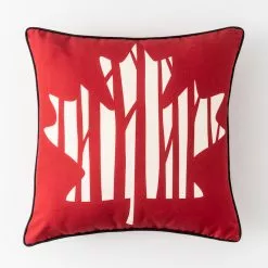 Style Selections Outdoor Cushion - Maple Leaf Print - Red/White - 18-in W x 18-in L