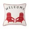 Style Selections Outdoor Cushion - Welcome and Bienvenue Print - 18-in x 18-in -Garden Decor Style 49235161a L