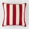 Style Selections Outdoor Cushion - Red/White Stripes - 18-in W x 18-in L