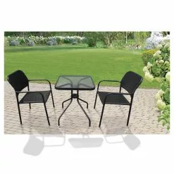 Style Selection Bistro Patio Set - Steel and Resin - Black - 3 Pieces -Garden Decor Style 72255050c L