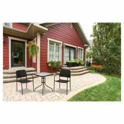 Style Selection Bistro Patio Set - Steel and Resin - Black - 3 Pieces -Garden Decor Style 72255050d L