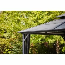 Style Selections Vented Roof Gazebo - 10-ft x 12-ft - Galvanized Steel - Grey -Garden Decor Style 72255182c L