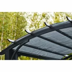 Curved Roof Pergola - 10-ft x 10-ft - Black -Garden Decor Style 72255184c L