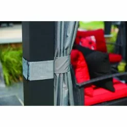 Curved Roof Pergola - 10-ft x 10-ft - Black -Garden Decor Style 72255184d L