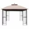 Style Selections Square Gazebo with Vented Double Roof - 10.83-ft x 9.81-ft - Brown