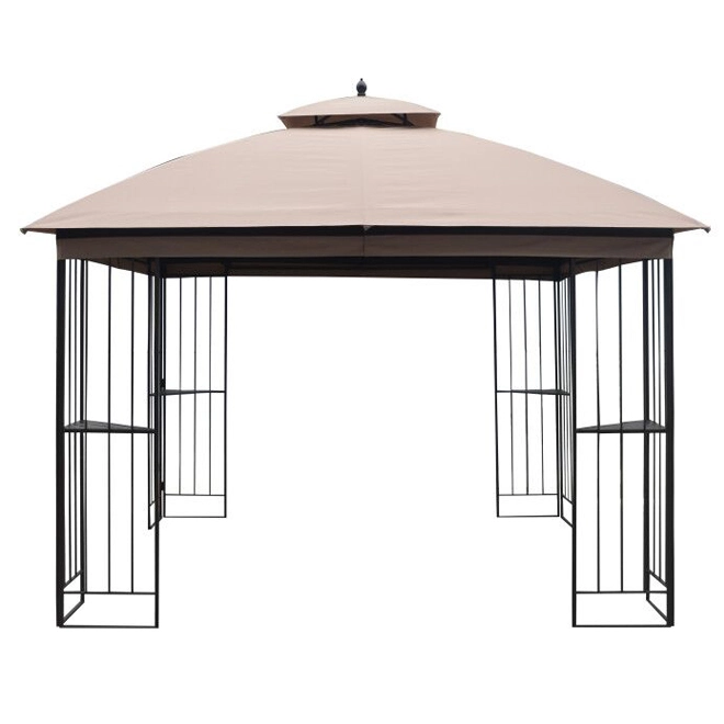 Style Selections Square Gazebo with Vented Double Roof - 10.83-ft x 9.81-ft - Brown 3 Style Selections Square Gazebo with Vented Double Roof - 10.83-ft x 9.81-ft - Brown