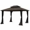 Style Selections 10-ft x 12-ft Brown Gazebo 2 Style Selections 10-ft x 12-ft Brown Gazebo -Garden Decor Style 72255186 L